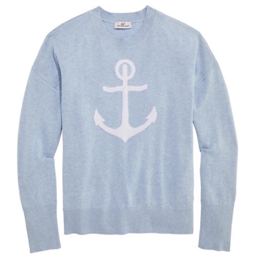 Vineyard Vines Blue Anchor Crewneck Sweater